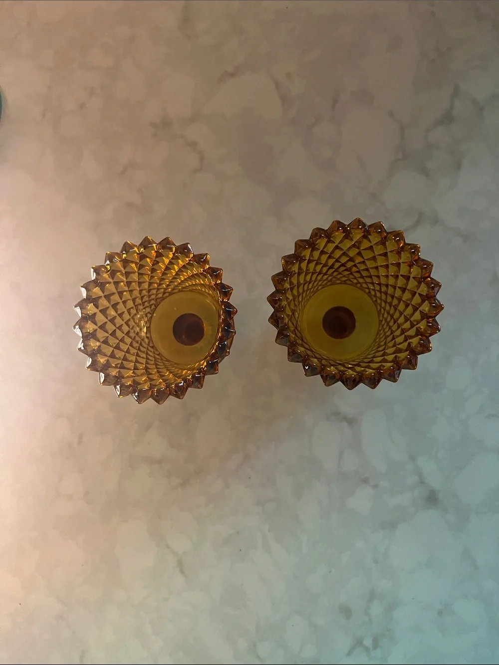 Home Interior Homco Brown Diamond point peg  Votive Cups Sconce Candle Holders